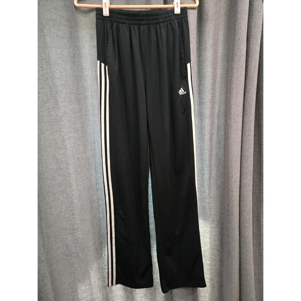 Adidas Youth Black White 3-Stripe Track Pants Joggers Size XL 18/20 Athletic